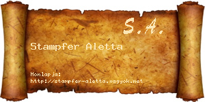 Stampfer Aletta névjegykártya